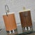 Mid 20th Century Vintage Mid-Century Modern Pair Kromex Ice Buckets 1 Light 1 Dark Woodgrain Textured Metal - Set of 2 For Sale - Image 5 of 13