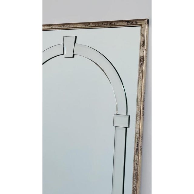 Large Art Deco Beveled Wall Mirror with Architectural Arch Design For Sale - Image 10 of 11