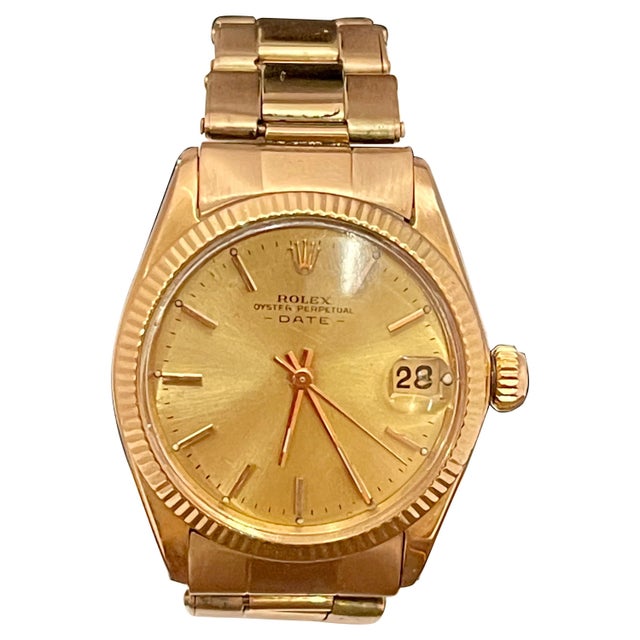 Rolex Oyster Perpatual Lady Datejust 28 Rose Gold Fluted Bezel Watch For Sale - Image 15 of 18