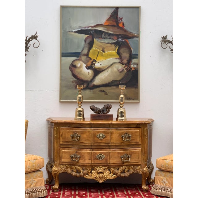 A Bold Baltic 18c louis XV Style designer chest or drawers. Of Rococo form slightly bowed out. Lovely color. From a LA...