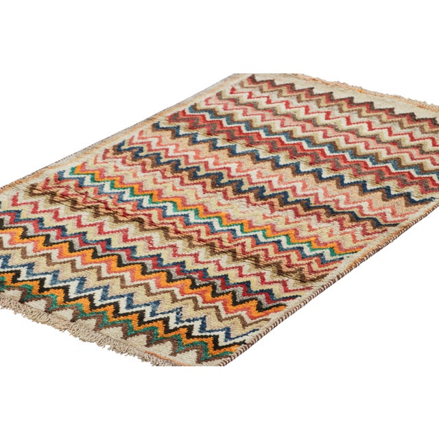 Rug & Kilim Vintage Gabbeh Persian Rug With Polychromatic Geometric Patterns - Rug & Kilim For Sale - Image 4 of 7