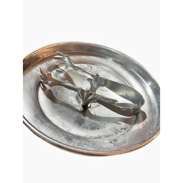 Metal Vintage Faber Brothers Hammered Chrome Ice Bucket For Sale - Image 7 of 12