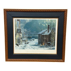 John Stobart New Bedford: The View Across to Fairhaven From Centre Street in 1884 Lithograph, Signed