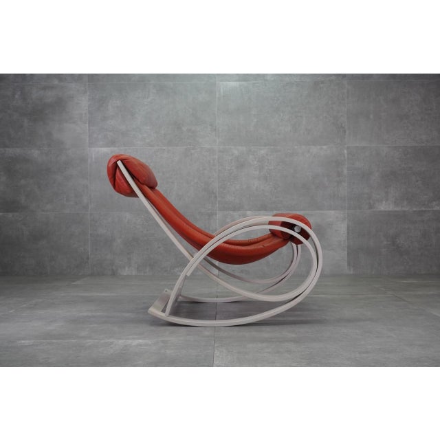 Mid-Century Modern Leathered Sgarsul Rocking Chair by Gae Aulenti for Poltronova, 1962 For Sale - Image 3 of 15