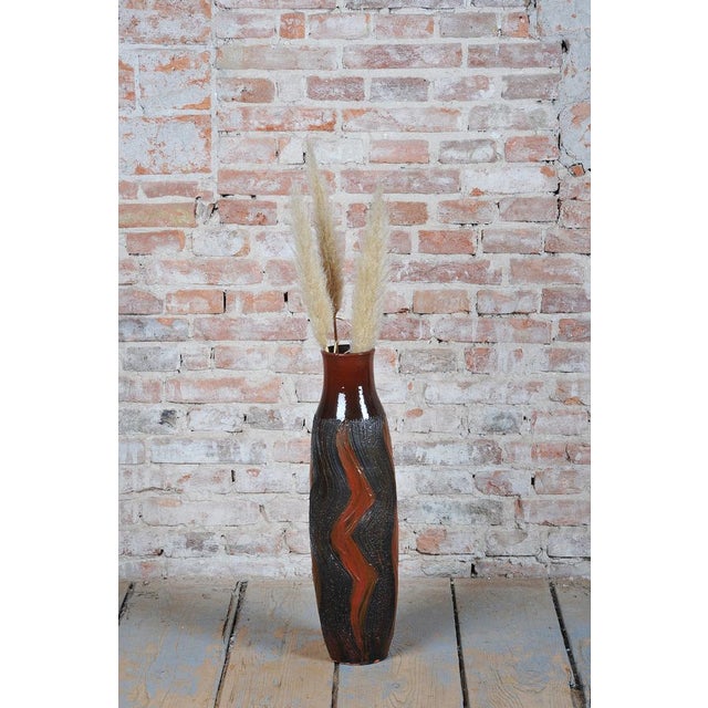 Brown Mid-Century Vase in Ceramic, Czech, 1950s For Sale - Image 8 of 9