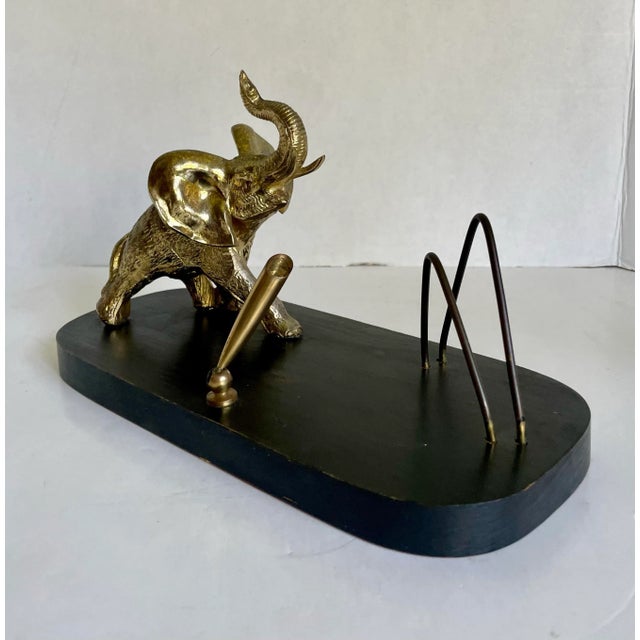 MCM Gold Metal Elephant Desk Organizer Letter Holder For Sale In Los Angeles - Image 6 of 10