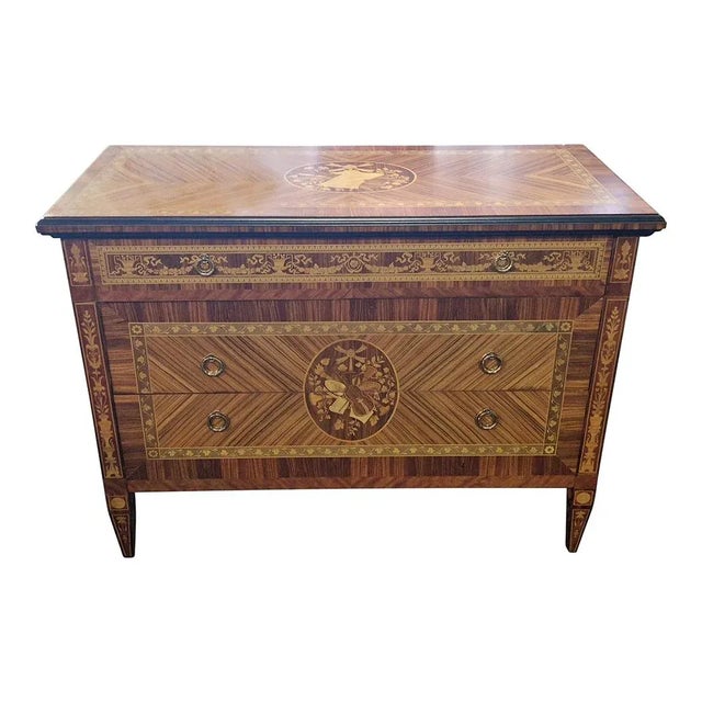 Wood Louis XVI Style Chest of Drawers, Italy, 1980s For Sale - Image 7 of 9