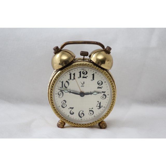 Gold Alarm Desk Clock in Brass, 1970s For Sale - Image 15 of 15