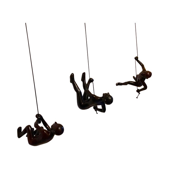 Climbing Man in Black - Set of 3 For Sale
