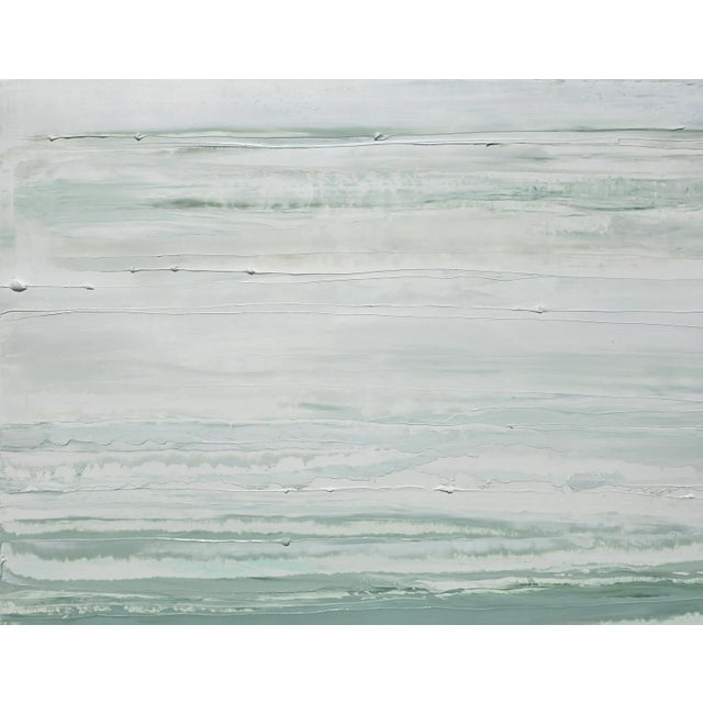 35' X 28' - Pacific Ocean / Palisades No. 1 - High End Shadow Box Framed Neutral Color Palette Abstract Seascape Landscape Original Oil Painting For Sale - Image 6 of 12