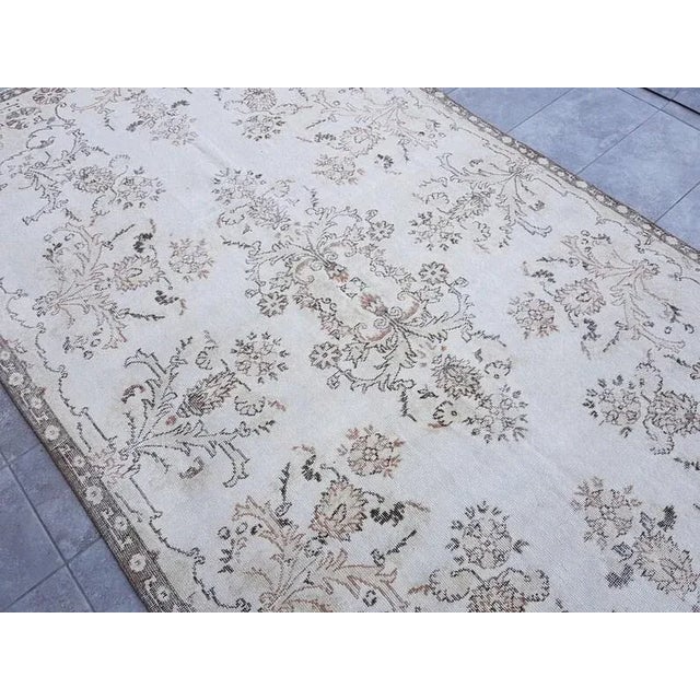 Turkish 1960s Beige Anatolian Floral Carpet For Sale - Image 3 of 11