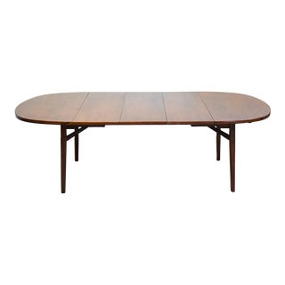 Jens Risom Walnut 48” Round Dining Table For Sale