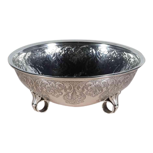 1990's Round Chased Sterling Bowl