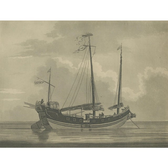 Early 19th Century View of Chinese Junk Antique Maritime Engraving, 1802, Paper For Sale - Image 5 of 10