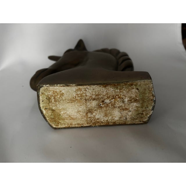 Mid-20th Century Brass Unicorn Head Sculpture With Swept Mane For Sale In New York - Image 6 of 6