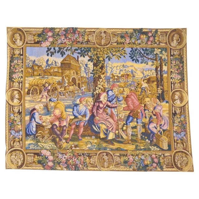 Textile Antique Brussels Mechanical Tapestry, 1900s For Sale - Image 7 of 7