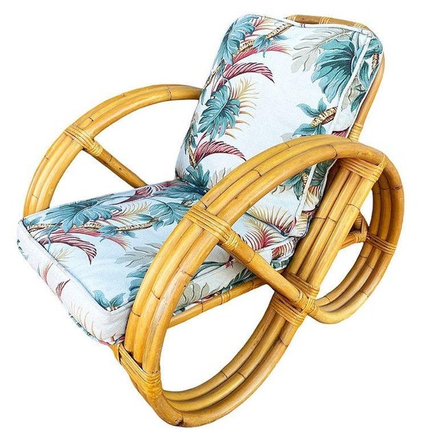Restored MCM Three-Strand Full Round Pretzel Lounge Chair W/ Arched Base, Pair For Sale - Image 4 of 7