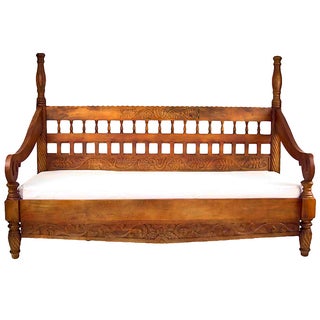 Vintage Spindle Teak Daybed For Sale