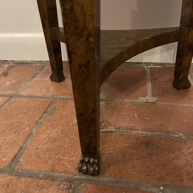 French Baker Empire Style Mottled Gold Side Table For Sale - Image 3 of 5