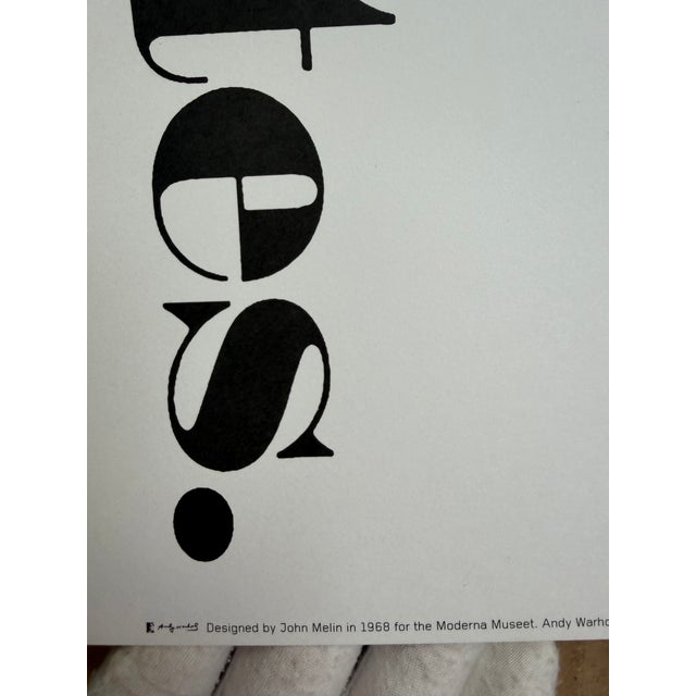 Paper Andy Warhol, I the Future Everybody Will Be World Famous for Fifteen Minutes, Designed by John Melin, 1968, Copyright 2015 For Sale - Image 7 of 8
