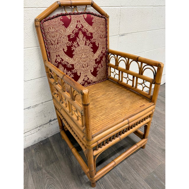 Chinoiserie Antique Brighton Pavilion Style Bamboo Lounge Chair Armchair For Sale - Image 3 of 12