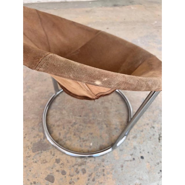 Balloon Sling Armchair in Brown Suede from Lusch & Co For Sale - Image 9 of 11