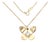 14k Yellow Gold Natural Diamond Butterfly Necklace For Sale