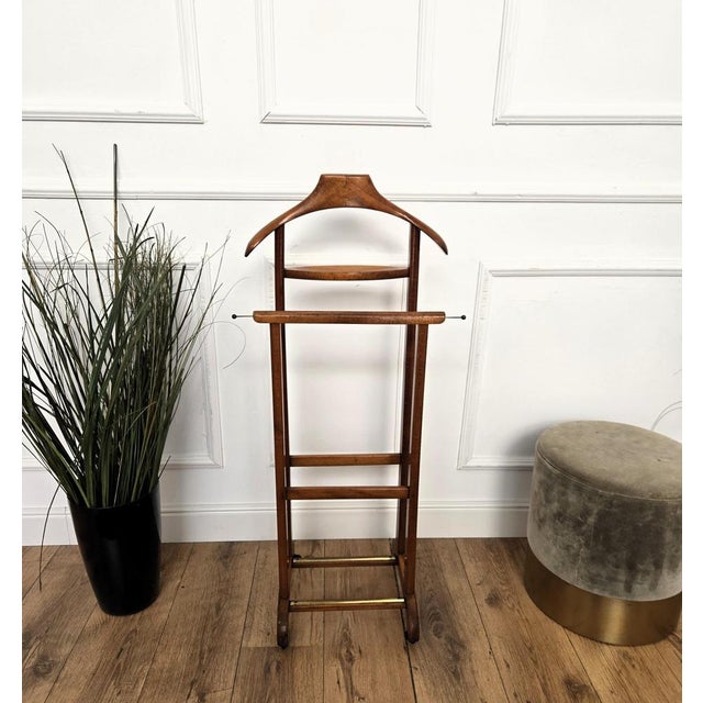 Vintage Italian Wooden Valet Stand, 1970s For Sale - Image 3 of 10