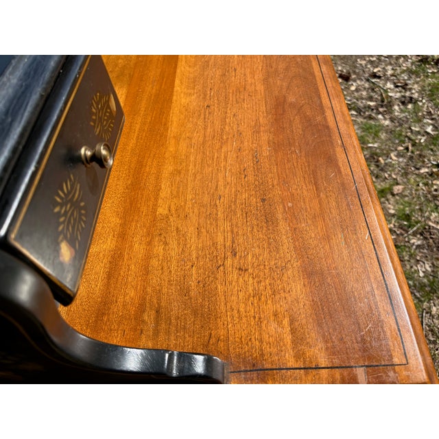 Ethan Allen Ladies Writing Desk Hitchcock Style Harvest Stencils For Sale - Image 10 of 11