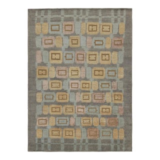 Rug & Kilim’s “High” Scandinavian Style Rug in Gray With Geometric Patterns For Sale