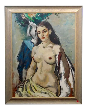 Benjamin Albert Stahl -Portrait of a Nude Woman-Oil Painting