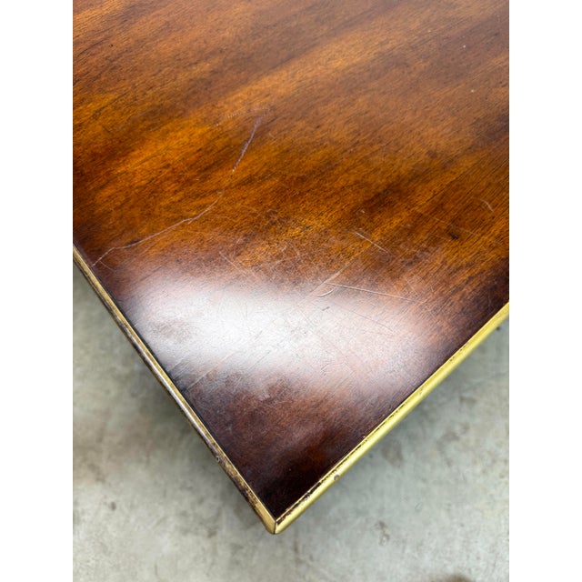 Vintage Theodore Alexander Campaign Style Mahogany & Brass Coffee Table For Sale - Image 11 of 12