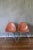 fiberglass shell chairs circa 1960 salmon color chairs Iconic design with fiberglass shell on stackable steel base....