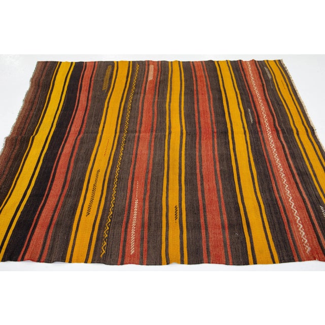 1960s 1960s Vintage Kilim Handmade Multicolor Geometric Wool Rug For Sale - Image 5 of 7