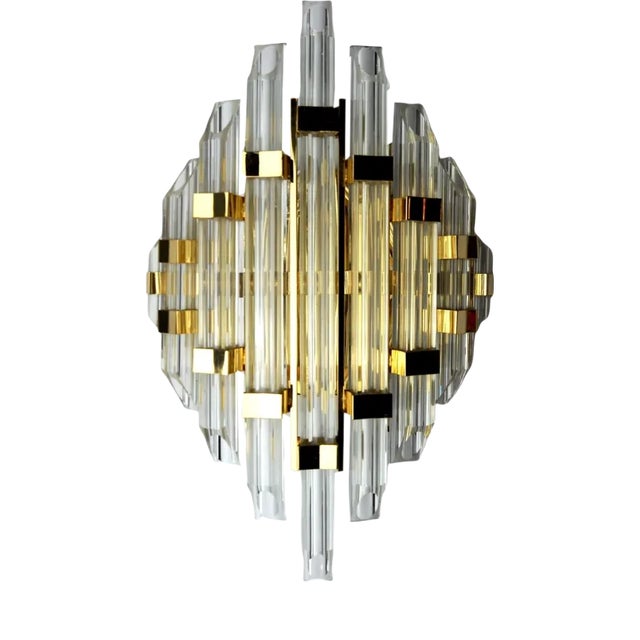 Italian Sconce in Cut Crystals from Venini, 1970 For Sale
