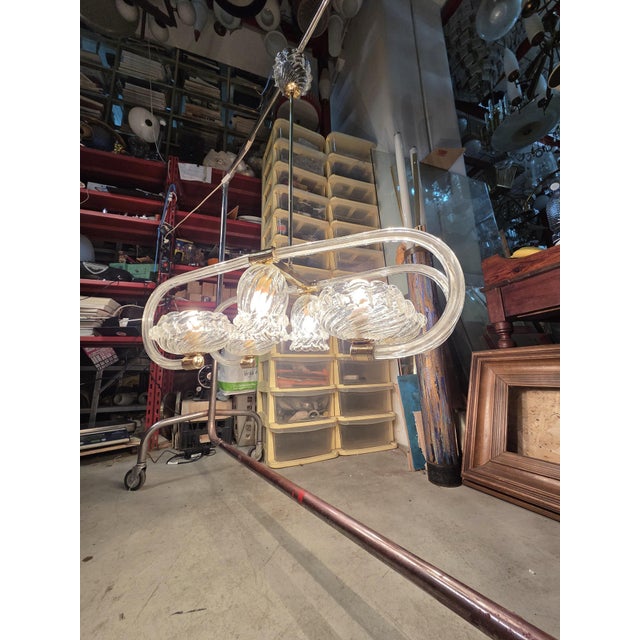 Art Deco Murano and Brass Navetta Chandelier from Barovier, 1930s For Sale - Image 17 of 18