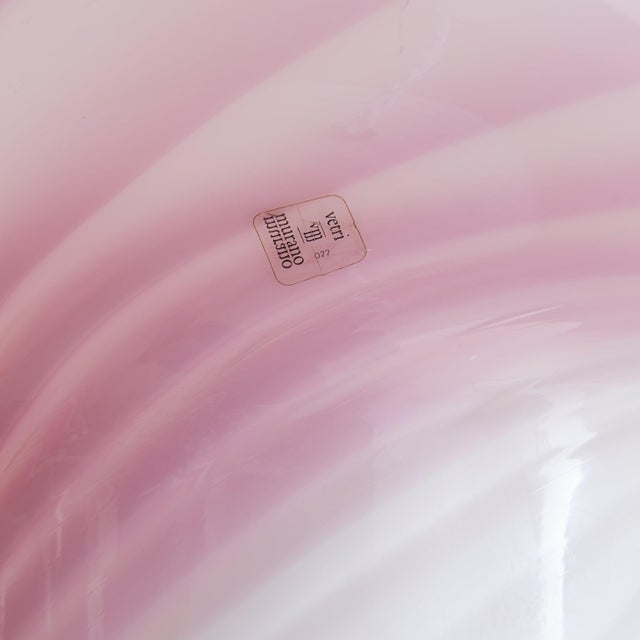 1970s Italian Murano Glass Pink + White Swirl Table Lamp by Vetri For Sale In Chicago - Image 6 of 7