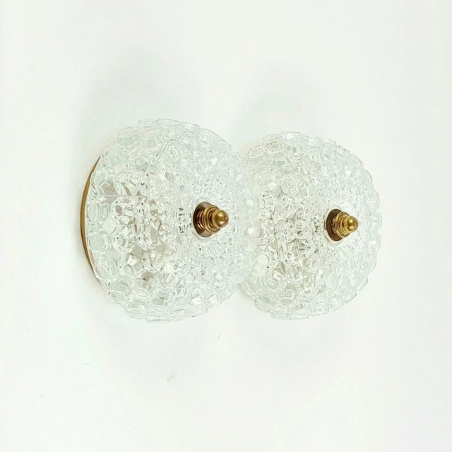Mid-Century Modern Mid-Century Diamond Glass Wall Lights or Flush Mounts by Helena Tynell for Limburg, Germany, 1960s, Set of 2 For Sale - Image 3 of 12