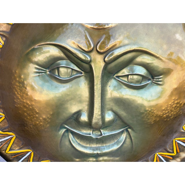 Gold 1960s Italian Modern Enameled Sun Sculpture For Sale - Image 8 of 11