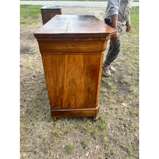 French 19th Century Louis Philippe Flame Mahogany Chest of Drawers For Sale - Image 9 of 12
