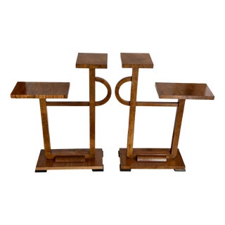 Vintage Art Deco Plant Stands, 1930s, Set of 2 For Sale