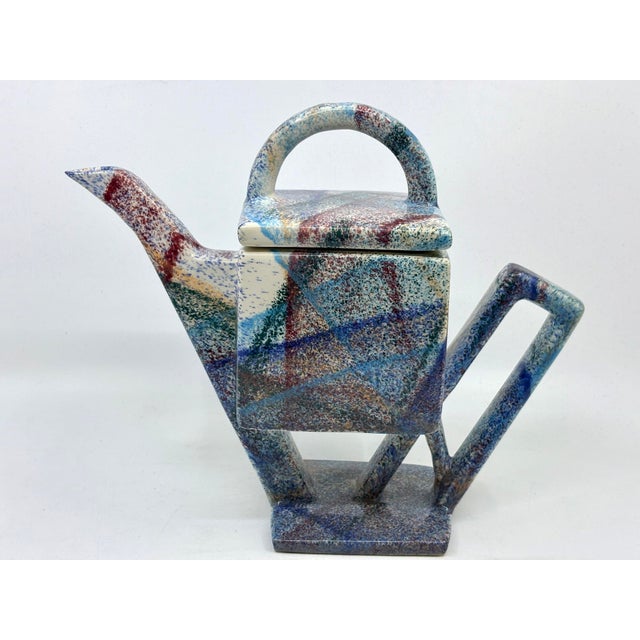 Postmodern 1990s Postmodern Multi Color Tea Pot by Charles Nalle For Sale - Image 3 of 11