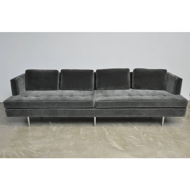 Mid 20th Century Classic Dunbar Sofa by Edward Wormley in Charcoal Mohair For Sale - Image 5 of 11