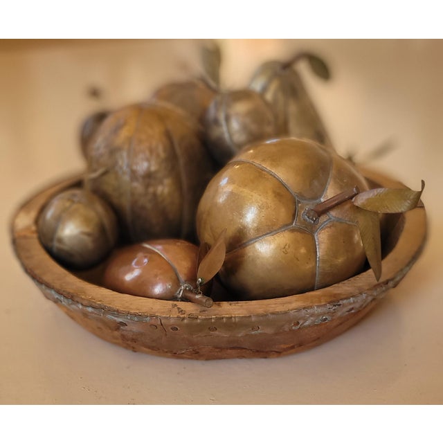 Vintage Italian Brass Fruit Sculptures, 1960s, Set of 8 For Sale - Image 5 of 11