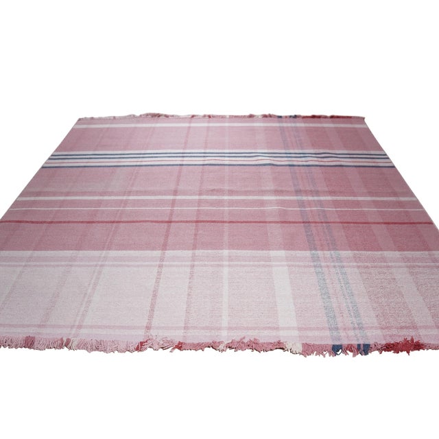 10x14 Maya Giselle Coral Geometric Modern Flatweave Wool Carpet Rug For Sale - Image 4 of 9