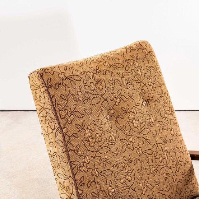 Beige Armchair in Botanic Geometric Fabric by Jaroslav Šmídek, 1950s For Sale - Image 8 of 11