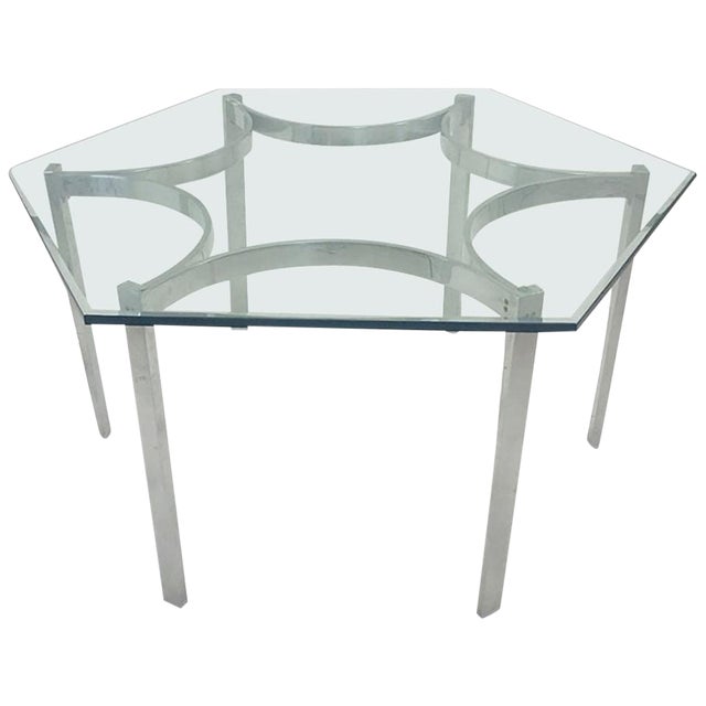 Mid-Century Modern Aluminum Dining Table With Hexagonal ...