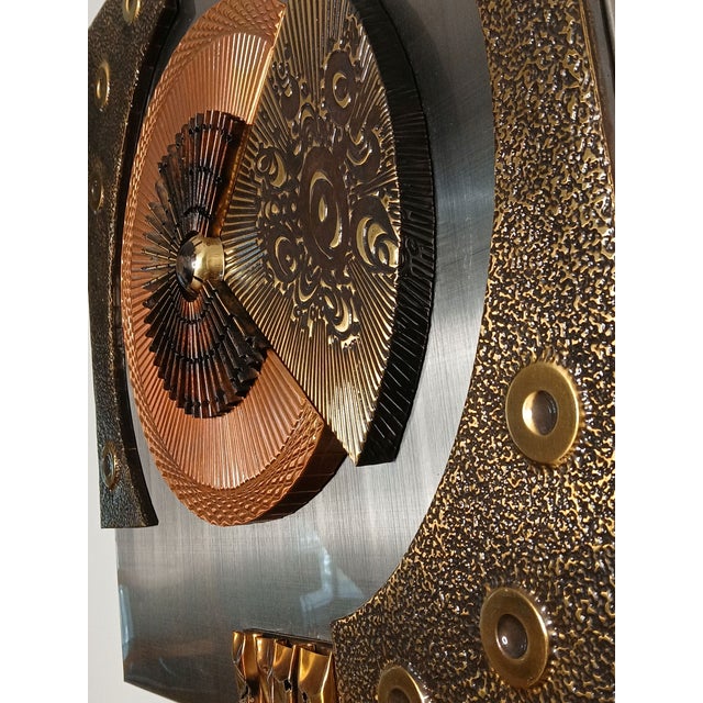 1970's Brutalist Mixed Metal High Relief Wall Decor. By Stephen Chun For Sale - Image 4 of 15