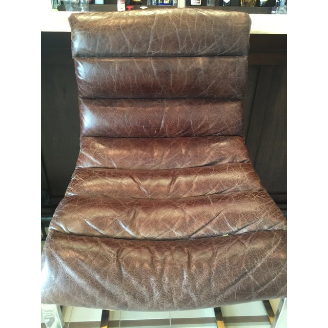 Restoration Hardware Oviedo Leather Bar Stool Set of 3 Chairish