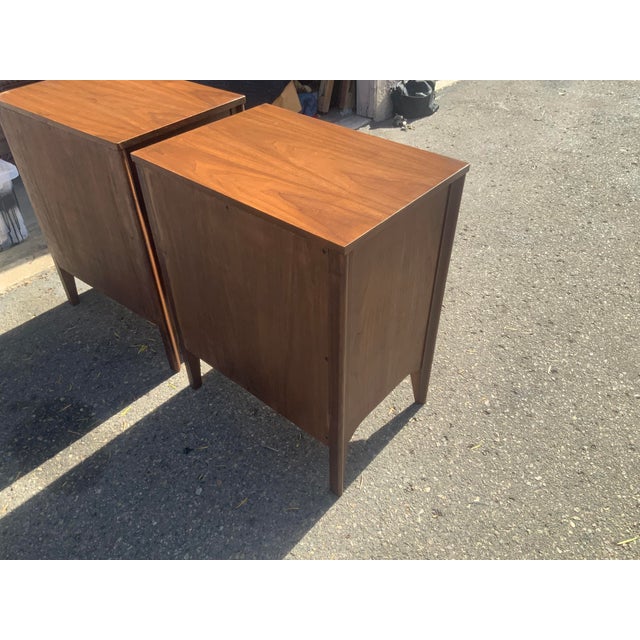 2000 - 2009 Mid Century Solid Walnut Nightstands - Pair For Sale - Image 5 of 10